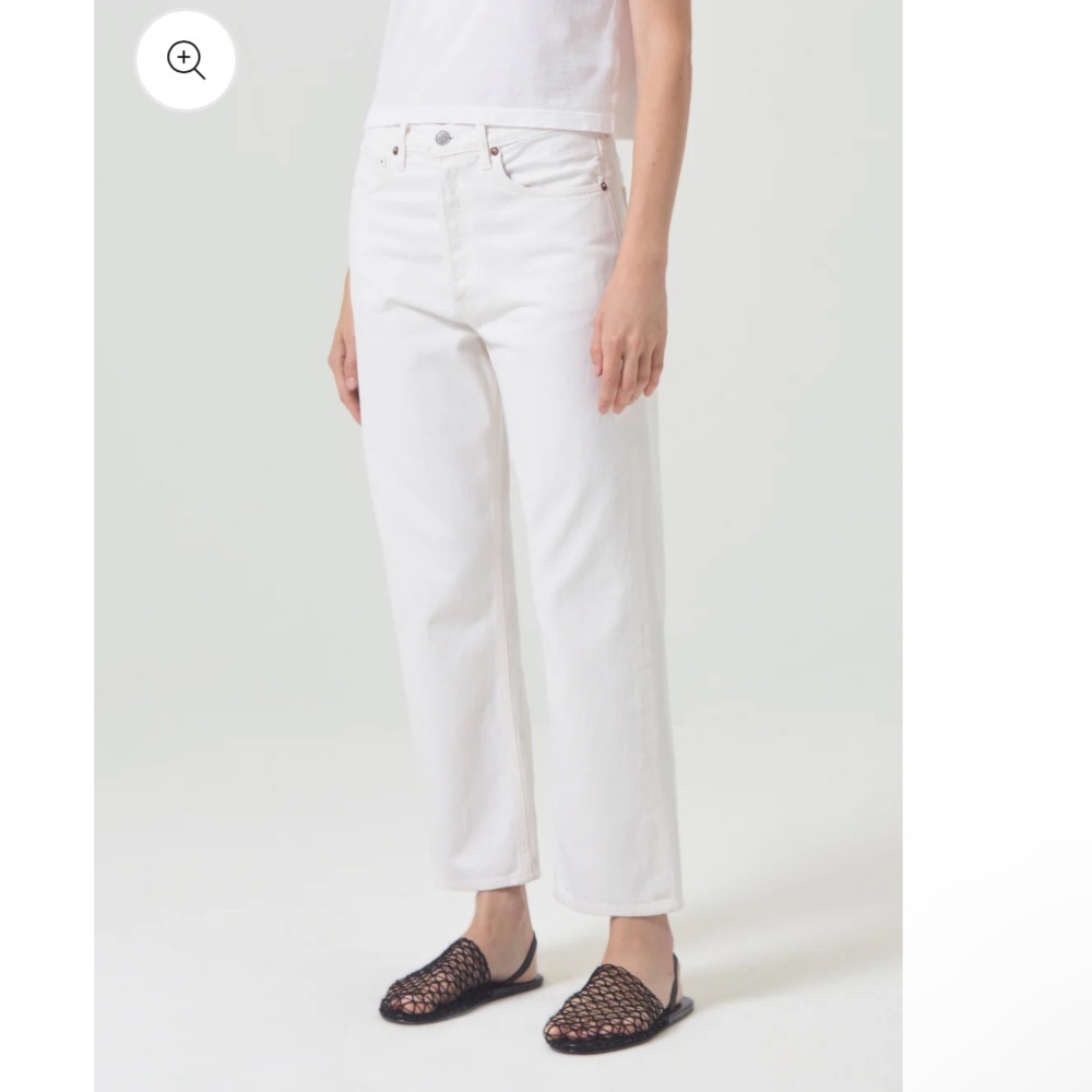 Agolde 90s crop jeans and white denim size 23